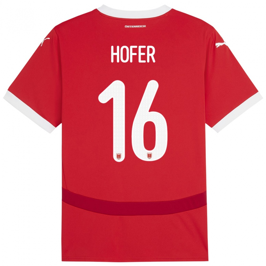 Kinderen Oostenrijk Raphael Hofer #16 Rood Thuisshirt Thuistenue 24-26 T-Shirt