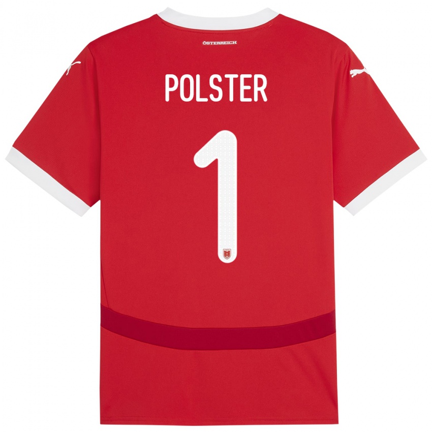 Kinderen Oostenrijk Nikolas Polster #1 Rood Thuisshirt Thuistenue 24-26 T-Shirt