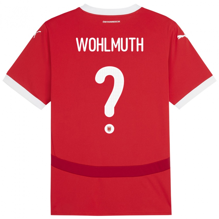 Kinderen Oostenrijk Fabian Wohlmuth #0 Rood Thuisshirt Thuistenue 24-26 T-Shirt