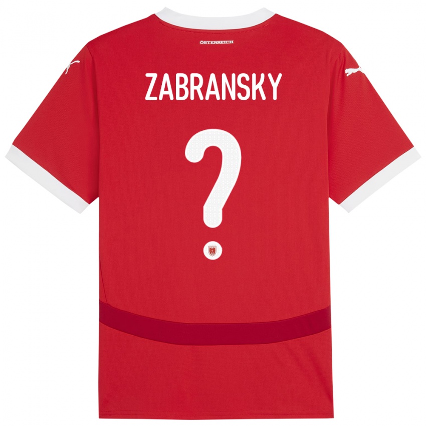 Kinderen Oostenrijk Valentin Zabransky #0 Rood Thuisshirt Thuistenue 24-26 T-Shirt