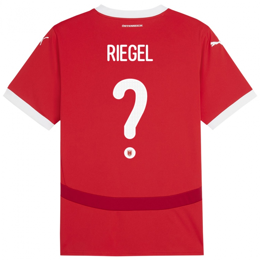 Kinderen Oostenrijk Adrian Riegel #0 Rood Thuisshirt Thuistenue 24-26 T-Shirt