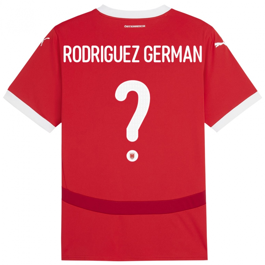 Kinderen Oostenrijk Ryan Rodriguez German #0 Rood Thuisshirt Thuistenue 24-26 T-Shirt