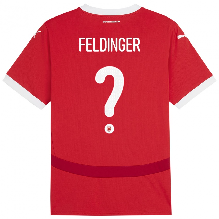 Kinderen Oostenrijk Rafael Feldinger #0 Rood Thuisshirt Thuistenue 24-26 T-Shirt