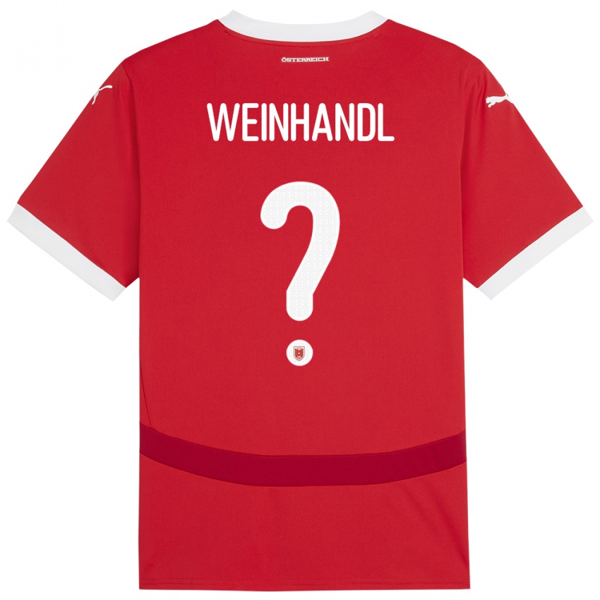 Kinderen Oostenrijk Luca Weinhandl #0 Rood Thuisshirt Thuistenue 24-26 T-Shirt