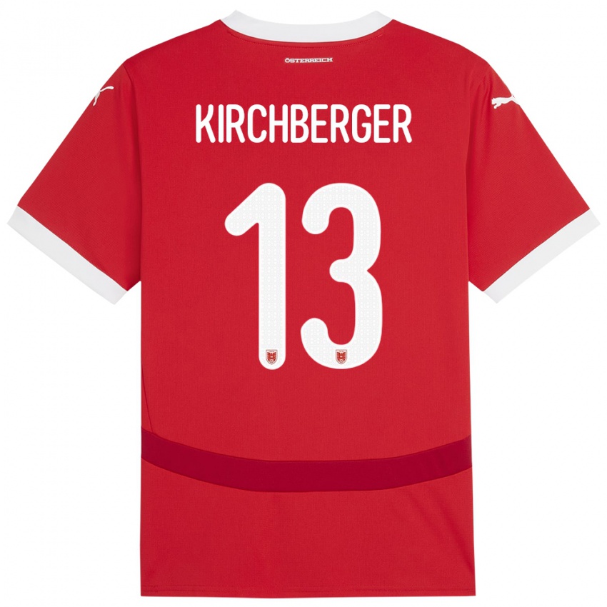 Kinderen Oostenrijk Virginia Kirchberger #13 Rood Thuisshirt Thuistenue 24-26 T-Shirt