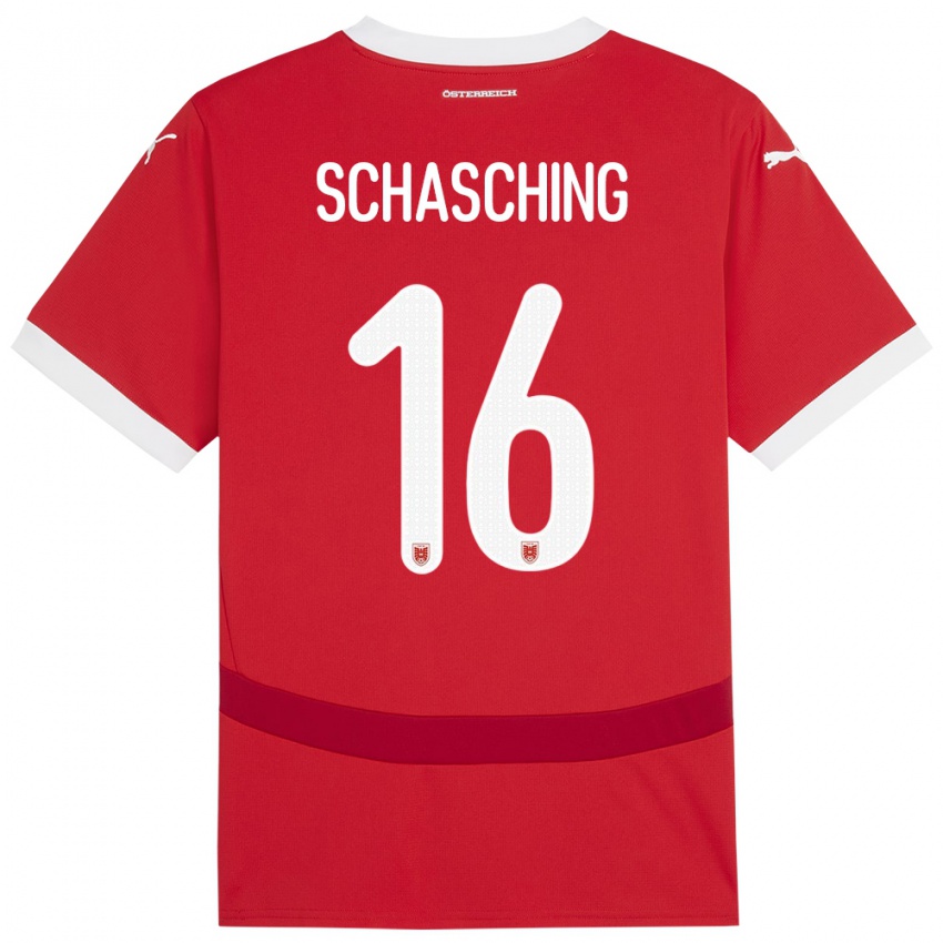 Kinderen Oostenrijk Annabel Schasching #16 Rood Thuisshirt Thuistenue 24-26 T-Shirt