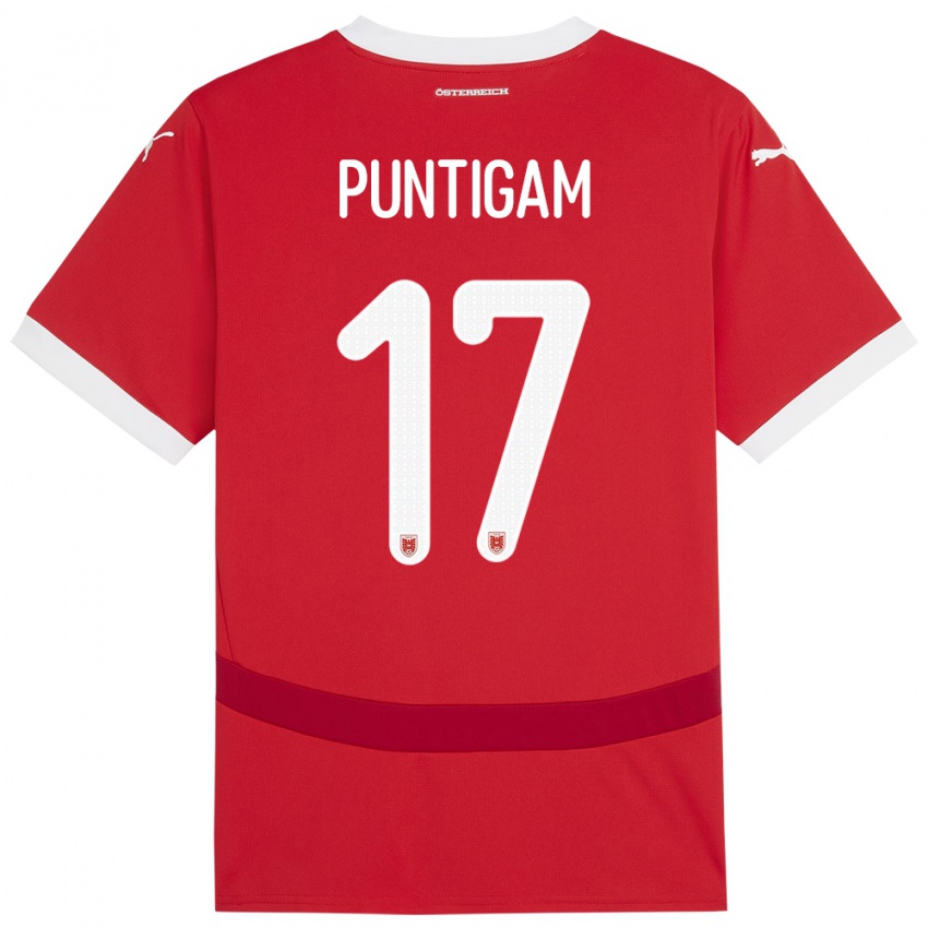 Kinderen Oostenrijk Sarah Puntigam #17 Rood Thuisshirt Thuistenue 24-26 T-Shirt