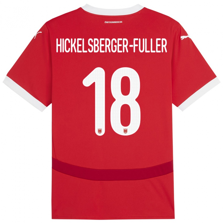 Kinderen Oostenrijk Julia Hickelsberger-Füller #18 Rood Thuisshirt Thuistenue 24-26 T-Shirt