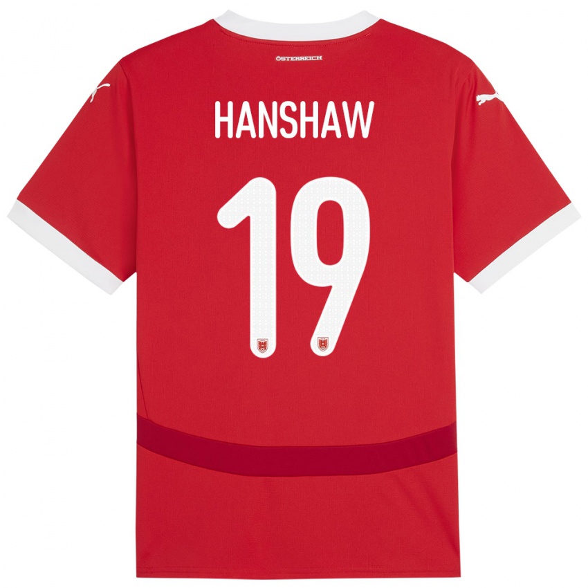 Kinderen Oostenrijk Verena Hanshaw #19 Rood Thuisshirt Thuistenue 24-26 T-Shirt