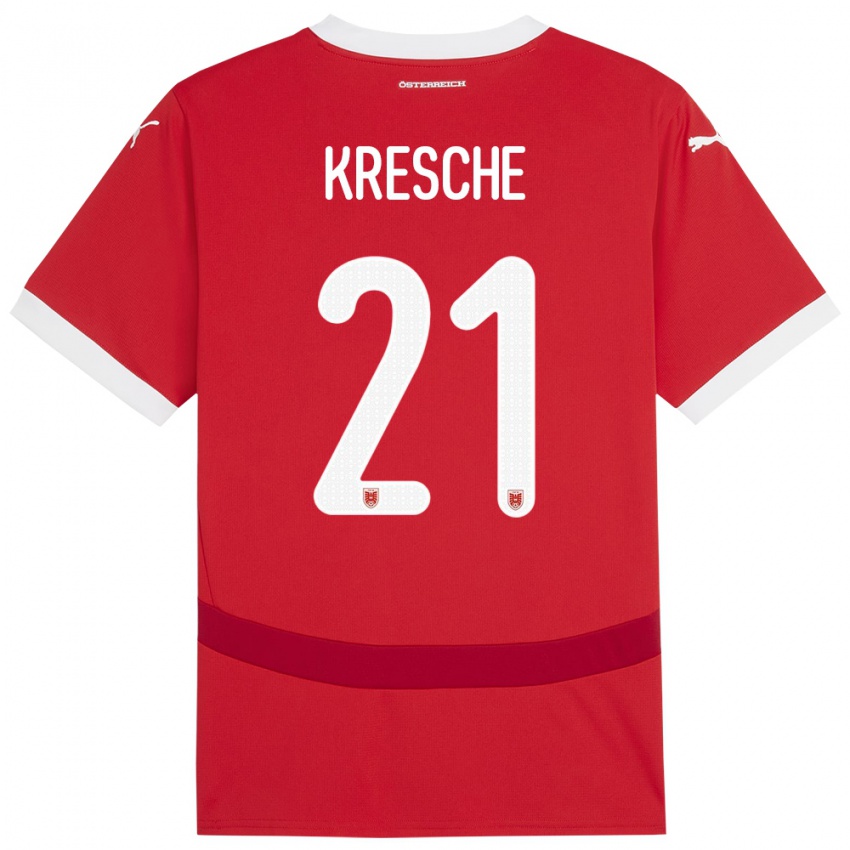 Kinderen Oostenrijk Isabella Kresche #21 Rood Thuisshirt Thuistenue 24-26 T-Shirt