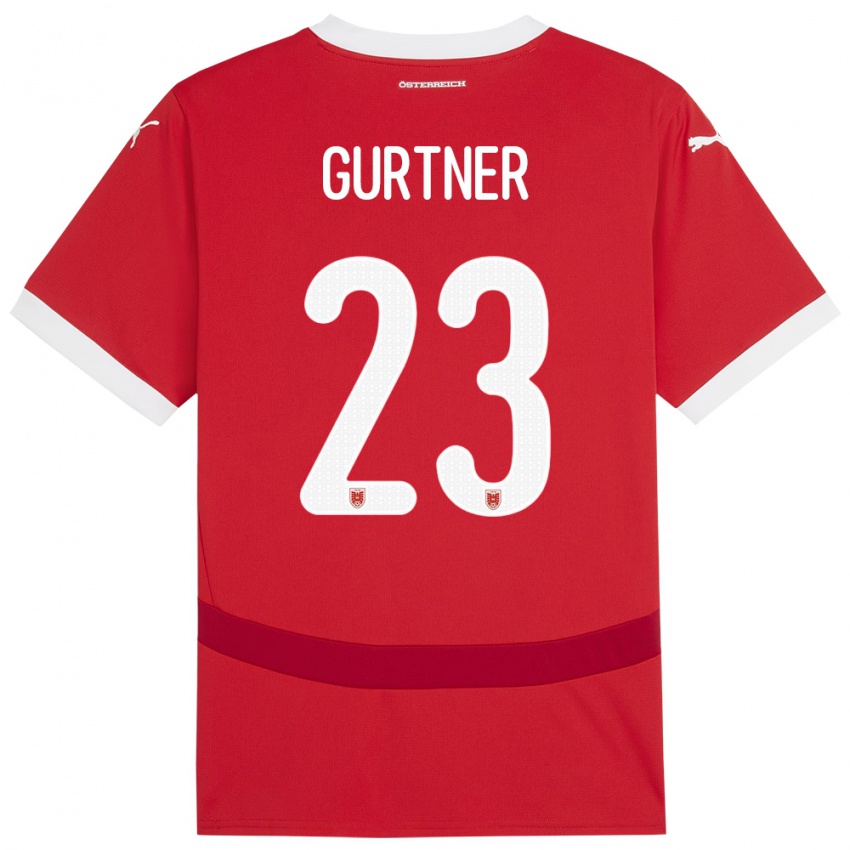 Kinderen Oostenrijk Andrea Gurtner #23 Rood Thuisshirt Thuistenue 24-26 T-Shirt