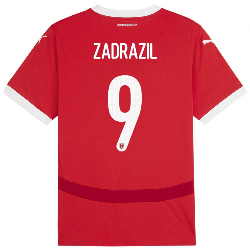Kinderen Oostenrijk Sarah Zadrazil #9 Rood Thuisshirt Thuistenue 24-26 T-Shirt