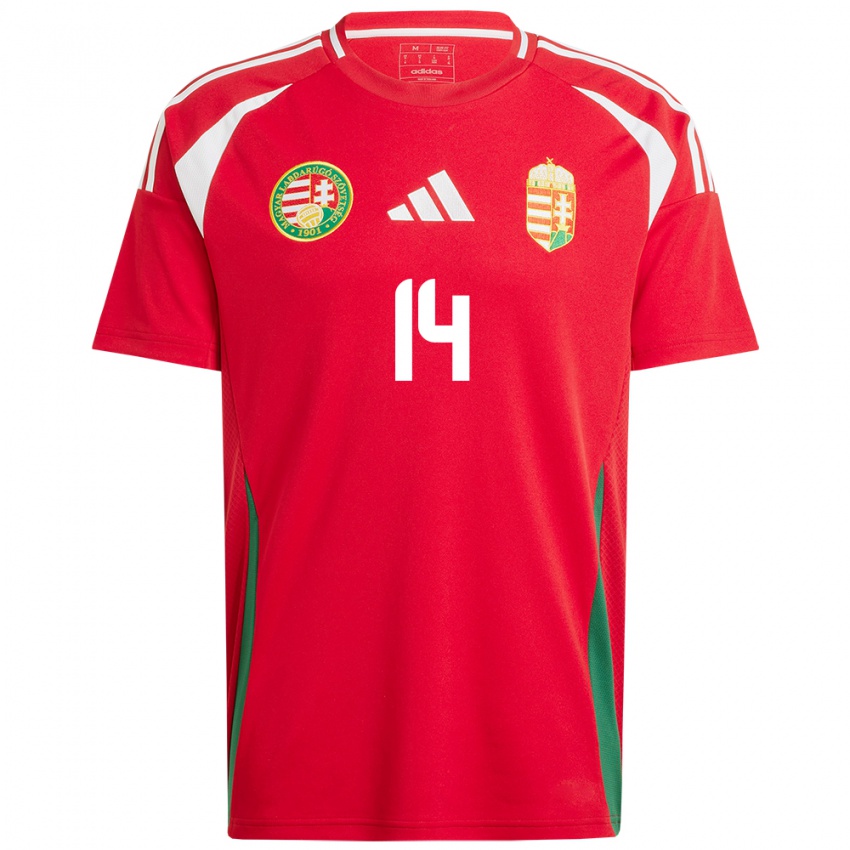 Kinderen Hongarije Csilla Savanya #14 Rood Thuisshirt Thuistenue 24-26 T-Shirt