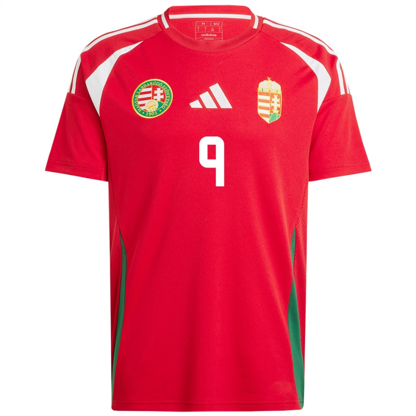 Kinderen Hongarije Patrik Kovács #9 Rood Thuisshirt Thuistenue 24-26 T-Shirt