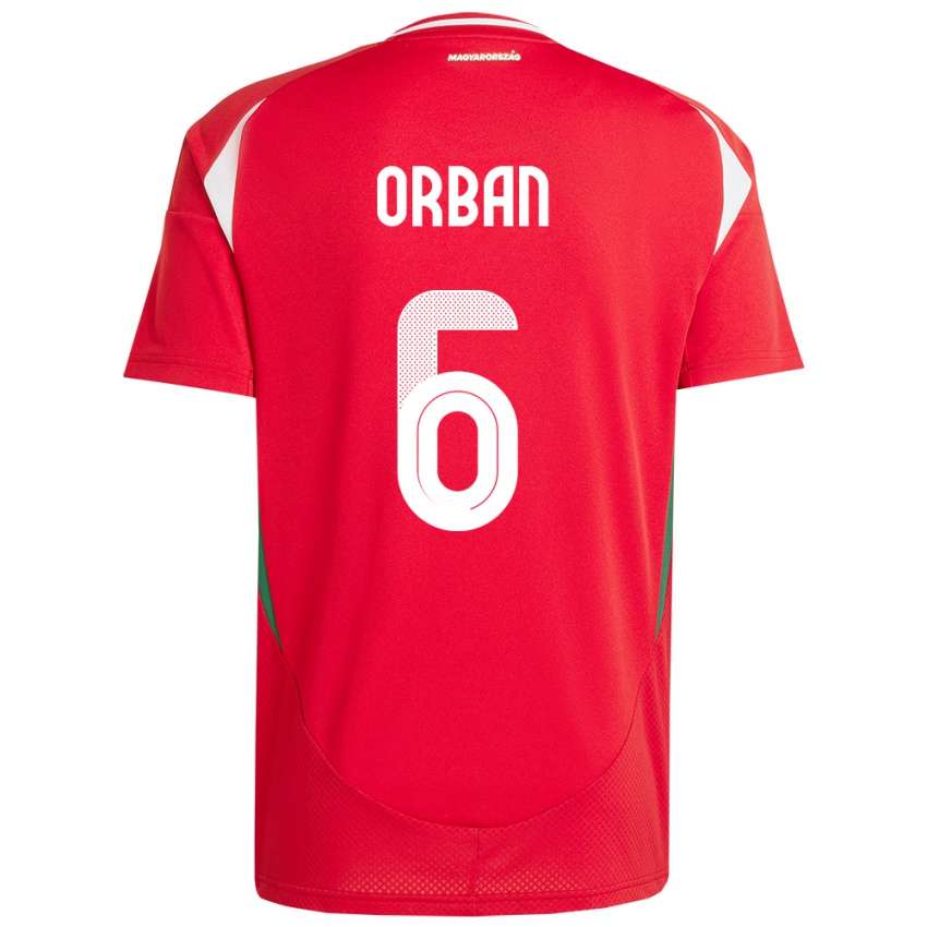 Kinderen Hongarije Willi Orbán #6 Rood Thuisshirt Thuistenue 24-26 T-Shirt