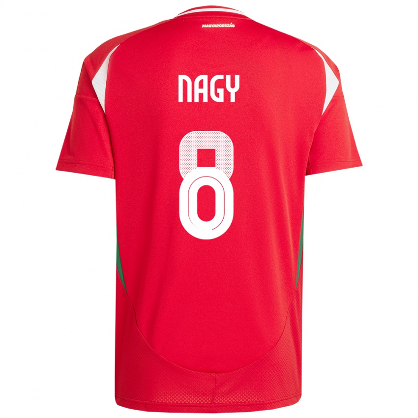 Kinderen Hongarije Ádám Nagy #8 Rood Thuisshirt Thuistenue 24-26 T-Shirt