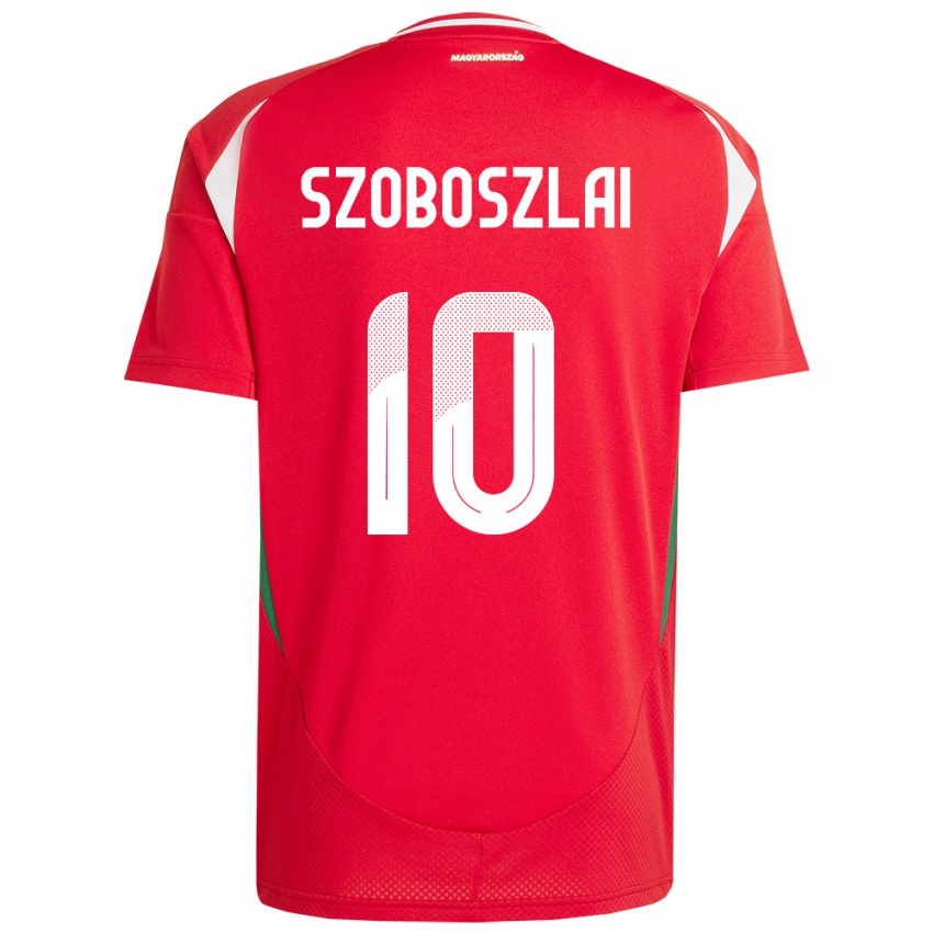 Kinderen Hongarije Dominik Szoboszlai #10 Rood Thuisshirt Thuistenue 24-26 T-Shirt