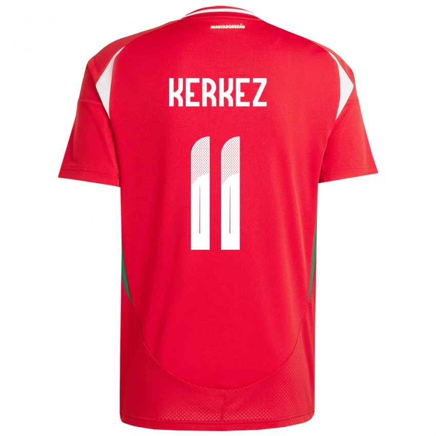 Kinderen Hongarije Milos Kerkez #11 Rood Thuisshirt Thuistenue 24-26 T-Shirt