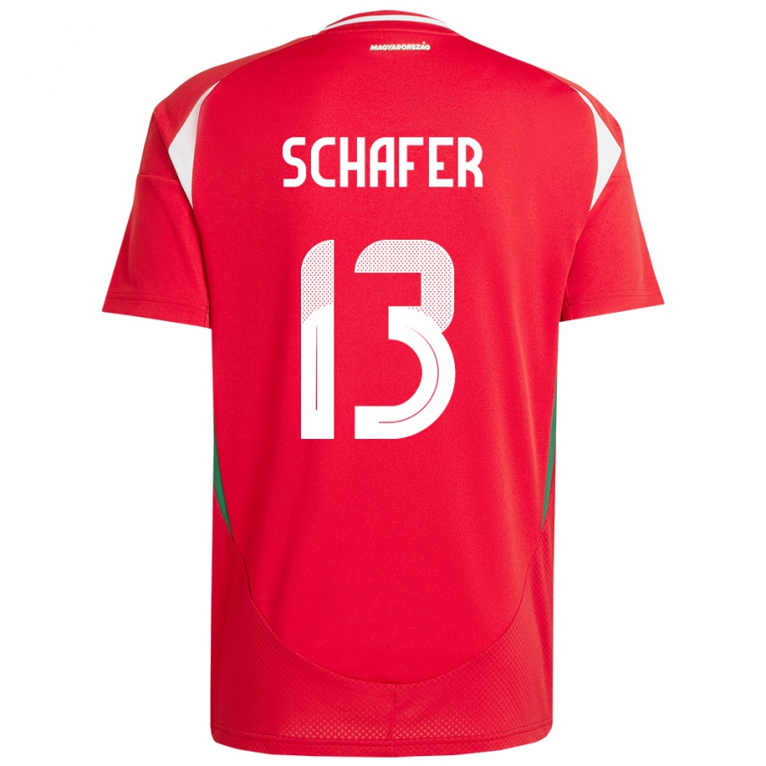 Kinderen Hongarije András Schäfer #13 Rood Thuisshirt Thuistenue 24-26 T-Shirt