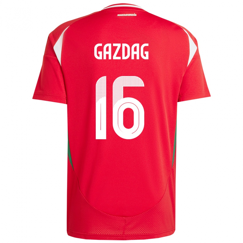 Kinderen Hongarije Dániel Gazdag #16 Rood Thuisshirt Thuistenue 24-26 T-Shirt