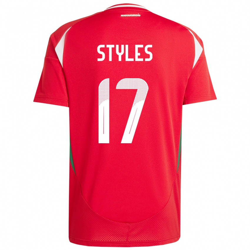 Kinderen Hongarije Callum Styles #17 Rood Thuisshirt Thuistenue 24-26 T-Shirt