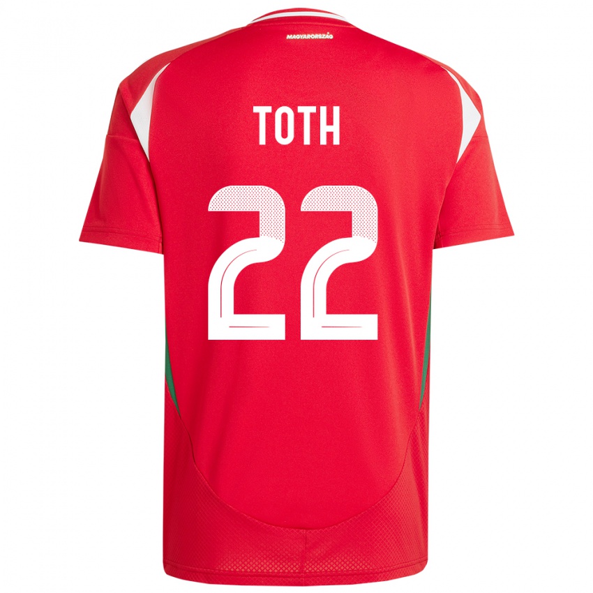 Kinderen Hongarije Balázs Tóth #22 Rood Thuisshirt Thuistenue 24-26 T-Shirt