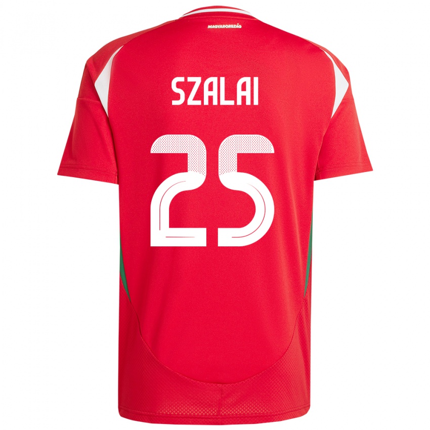 Kinderen Hongarije Gábor Szalai #25 Rood Thuisshirt Thuistenue 24-26 T-Shirt