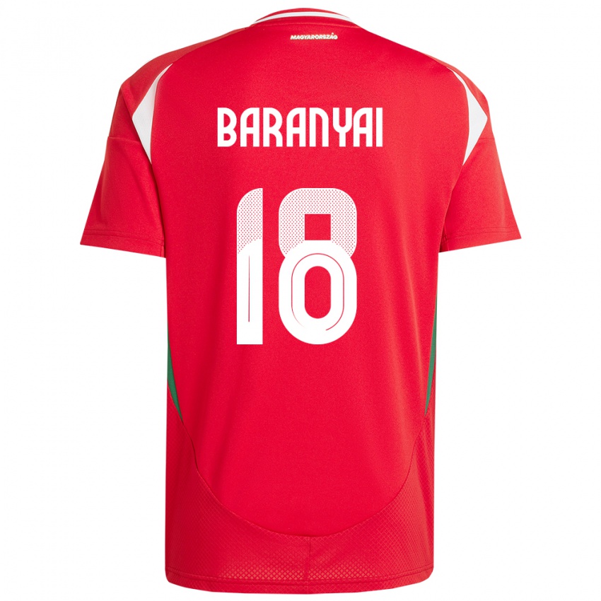 Kinderen Hongarije Nimród Baranyai #18 Rood Thuisshirt Thuistenue 24-26 T-Shirt