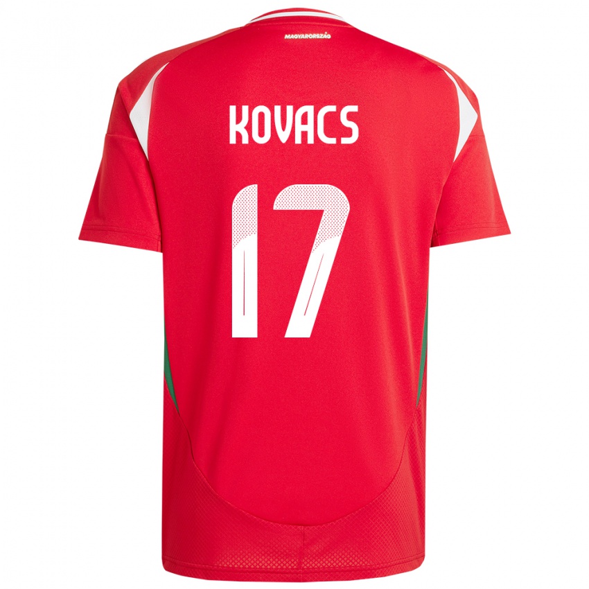 Kinderen Hongarije Mátyás Kovács #17 Rood Thuisshirt Thuistenue 24-26 T-Shirt