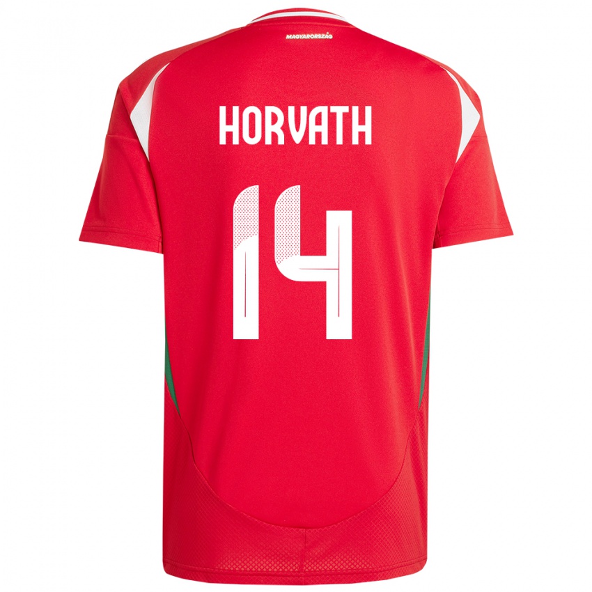 Kinderen Hongarije Artúr Horváth #14 Rood Thuisshirt Thuistenue 24-26 T-Shirt