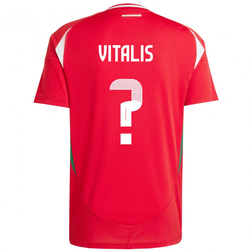 Kinderen Hongarije Milán Vitális #0 Rood Thuisshirt Thuistenue 24-26 T-Shirt