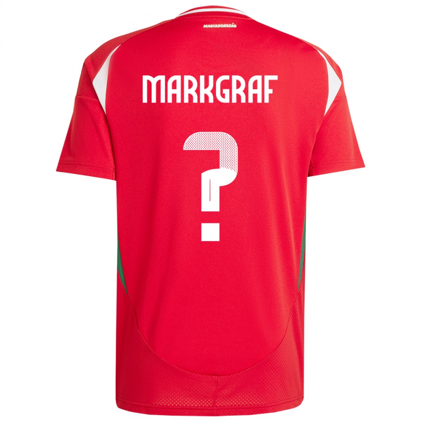 Kinderen Hongarije Ákos Markgráf #0 Rood Thuisshirt Thuistenue 24-26 T-Shirt