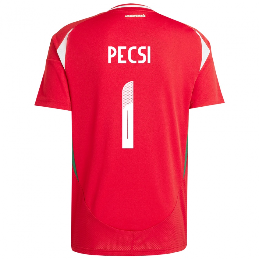 Kinderen Hongarije Ármin Pécsi #1 Rood Thuisshirt Thuistenue 24-26 T-Shirt