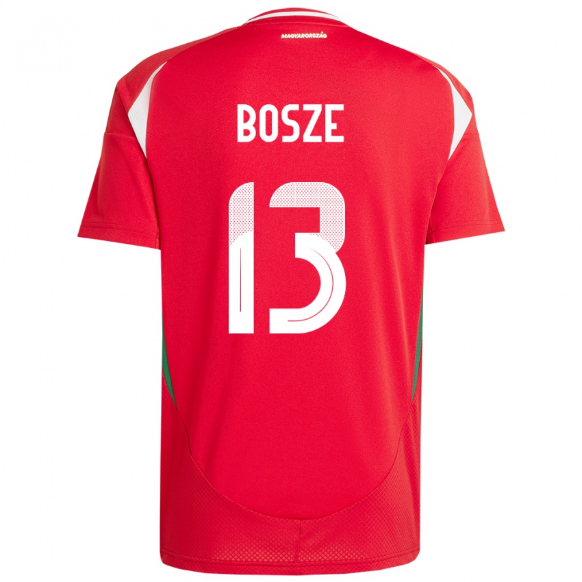 Kinderen Hongarije Levente Bősze #13 Rood Thuisshirt Thuistenue 24-26 T-Shirt