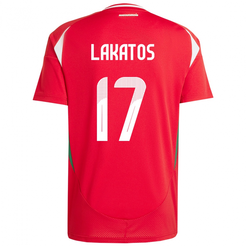 Kinderen Hongarije Noel Lakatos #17 Rood Thuisshirt Thuistenue 24-26 T-Shirt