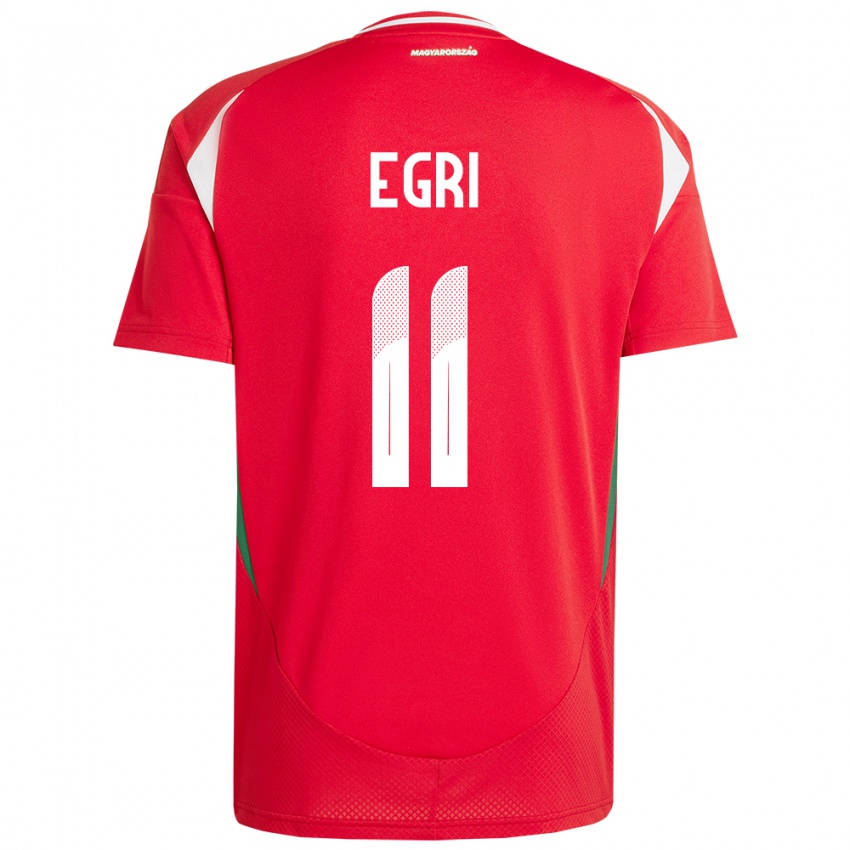 Kinderen Hongarije Imre Egri #11 Rood Thuisshirt Thuistenue 24-26 T-Shirt