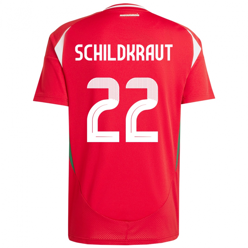 Kinderen Hongarije Fruzsina Schildkraut #22 Rood Thuisshirt Thuistenue 24-26 T-Shirt