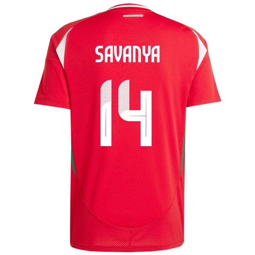 Kinderen Hongarije Csilla Savanya #14 Rood Thuisshirt Thuistenue 24-26 T-Shirt