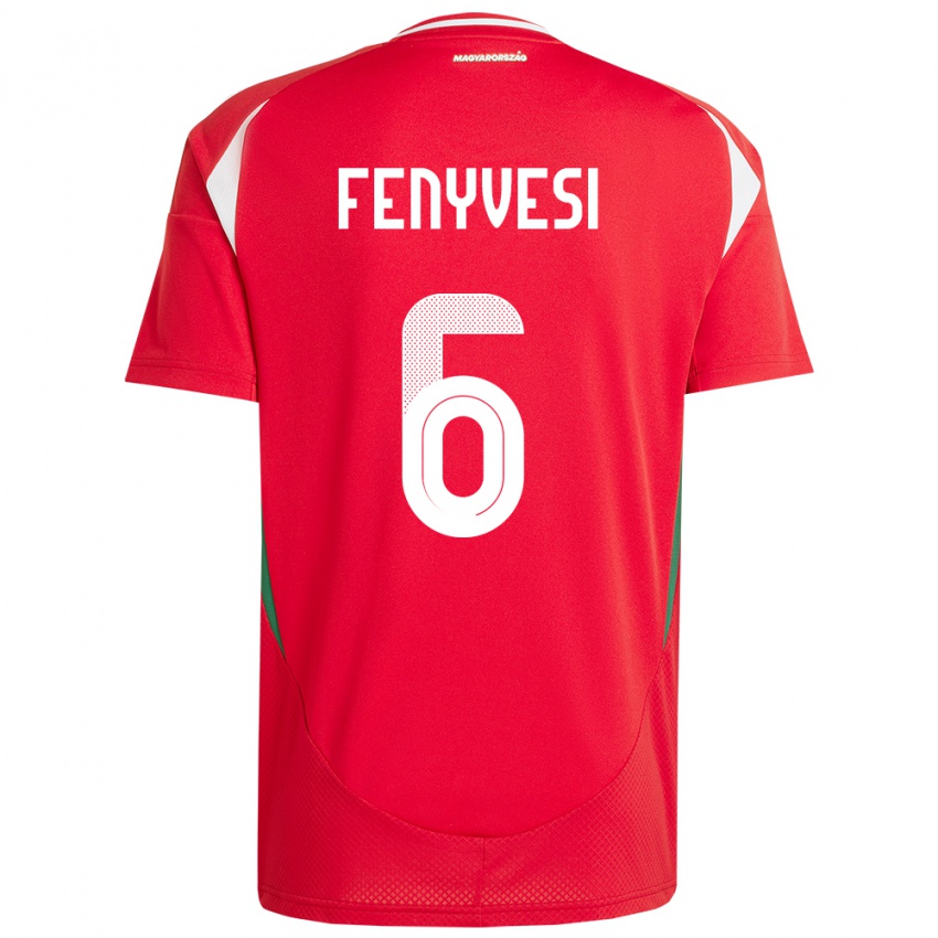 Kinderen Hongarije Evelin Fenyvesi #6 Rood Thuisshirt Thuistenue 24-26 T-Shirt