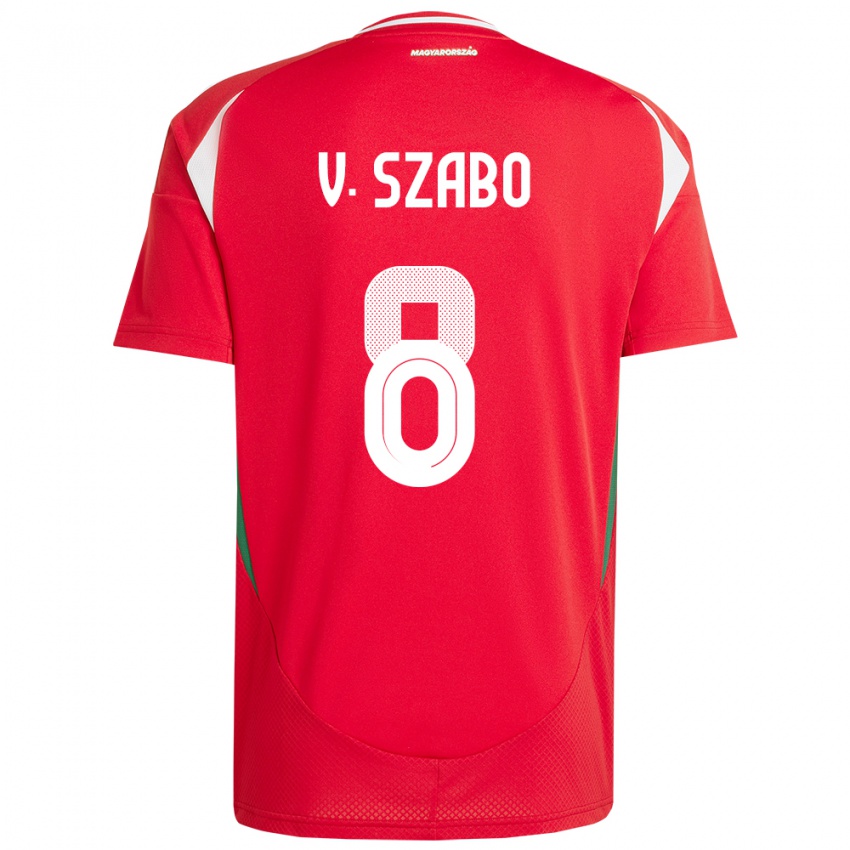 Kinderen Hongarije Viktória Szabó #8 Rood Thuisshirt Thuistenue 24-26 T-Shirt