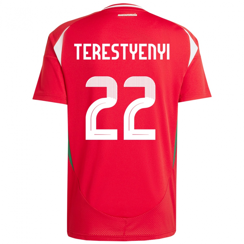 Kinderen Hongarije Anna Terestyényi #22 Rood Thuisshirt Thuistenue 24-26 T-Shirt