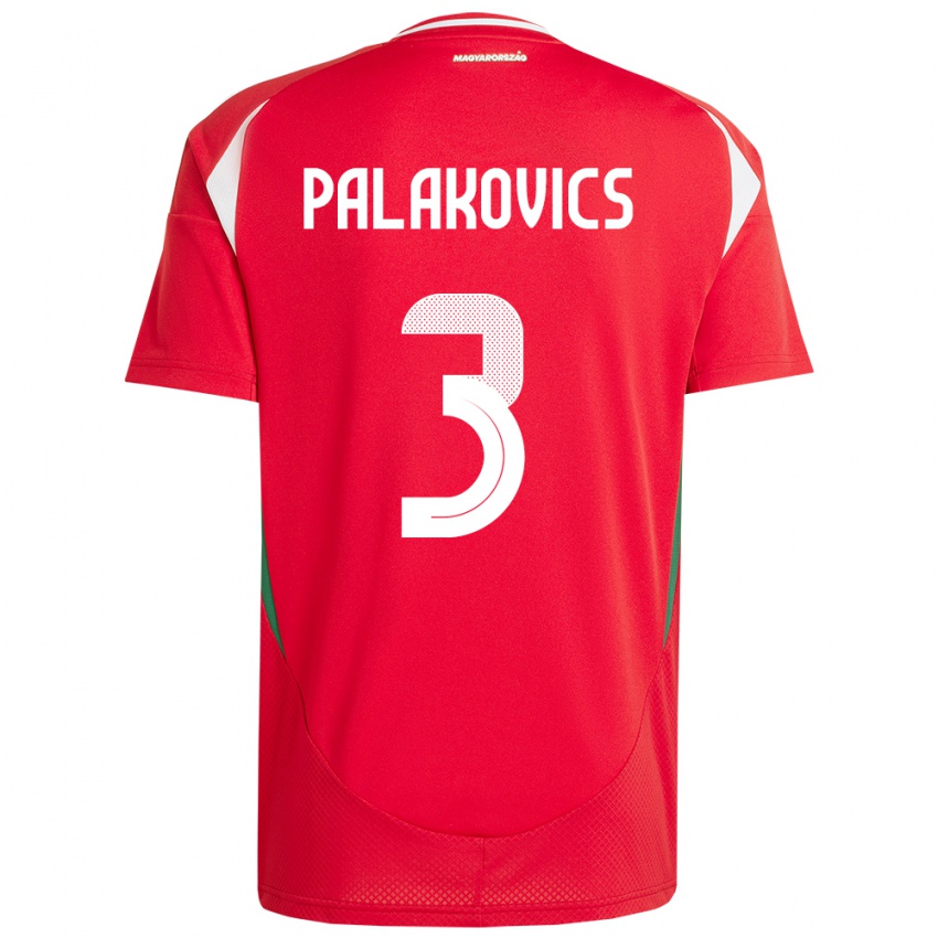 Kinderen Hongarije Laura Palakovics #3 Rood Thuisshirt Thuistenue 24-26 T-Shirt