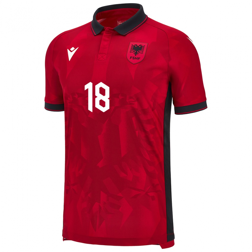 Kinderen Albanië Jon Mersinaj #18 Rood Thuisshirt Thuistenue 24-26 T-Shirt