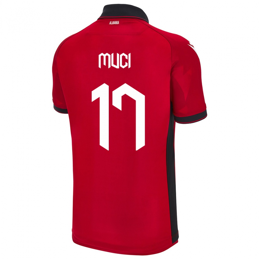 Kinderen Albanië Ernest Muci #17 Rood Thuisshirt Thuistenue 24-26 T-Shirt