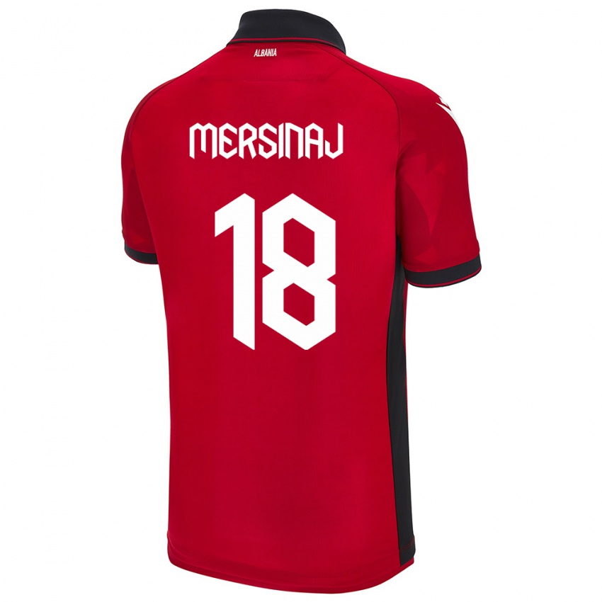 Kinderen Albanië Jon Mersinaj #18 Rood Thuisshirt Thuistenue 24-26 T-Shirt