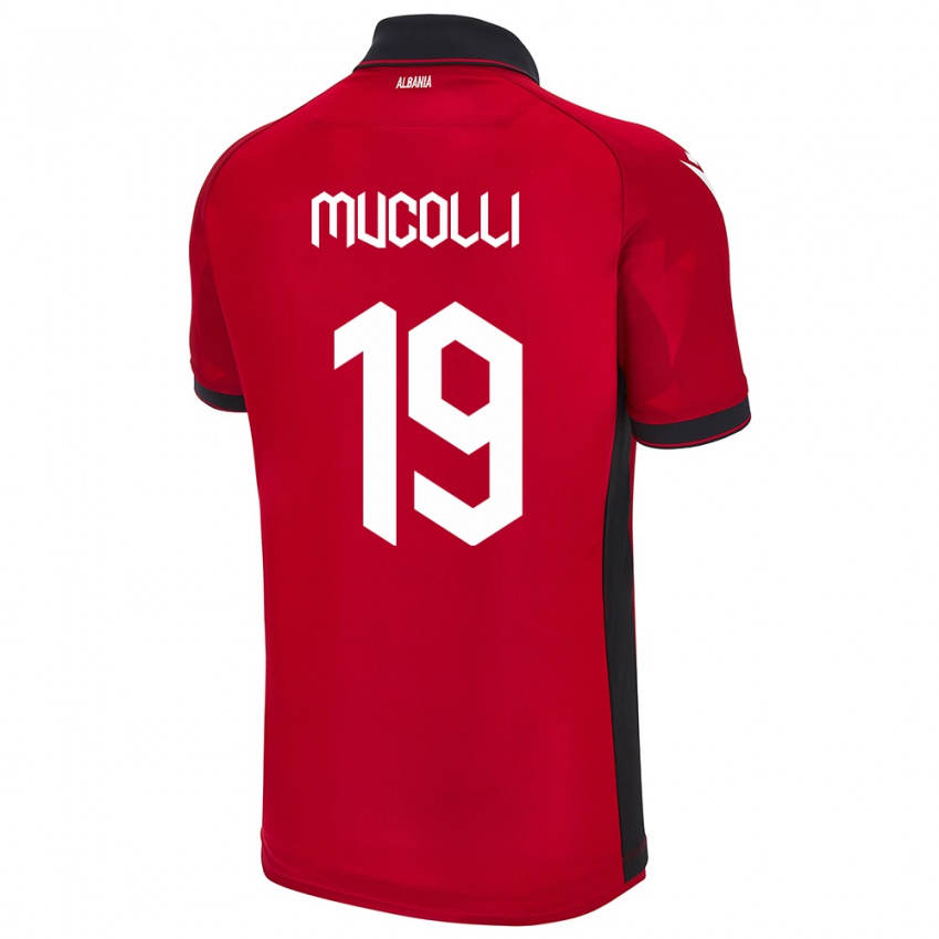 Kinderen Albanië Arbnor Mucolli #19 Rood Thuisshirt Thuistenue 24-26 T-Shirt