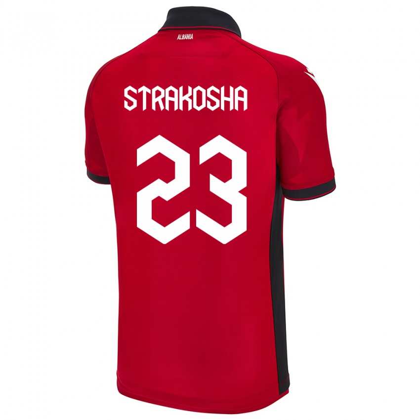 Kinderen Albanië Thomas Strakosha #23 Rood Thuisshirt Thuistenue 24-26 T-Shirt