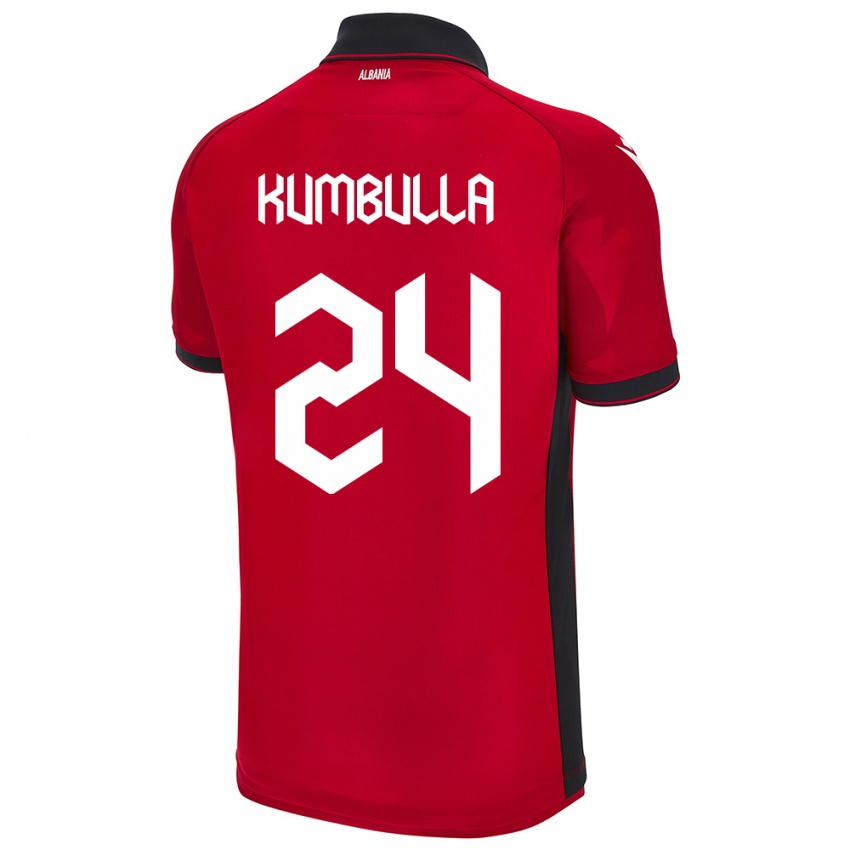 Kinderen Albanië Marash Kumbulla #24 Rood Thuisshirt Thuistenue 24-26 T-Shirt