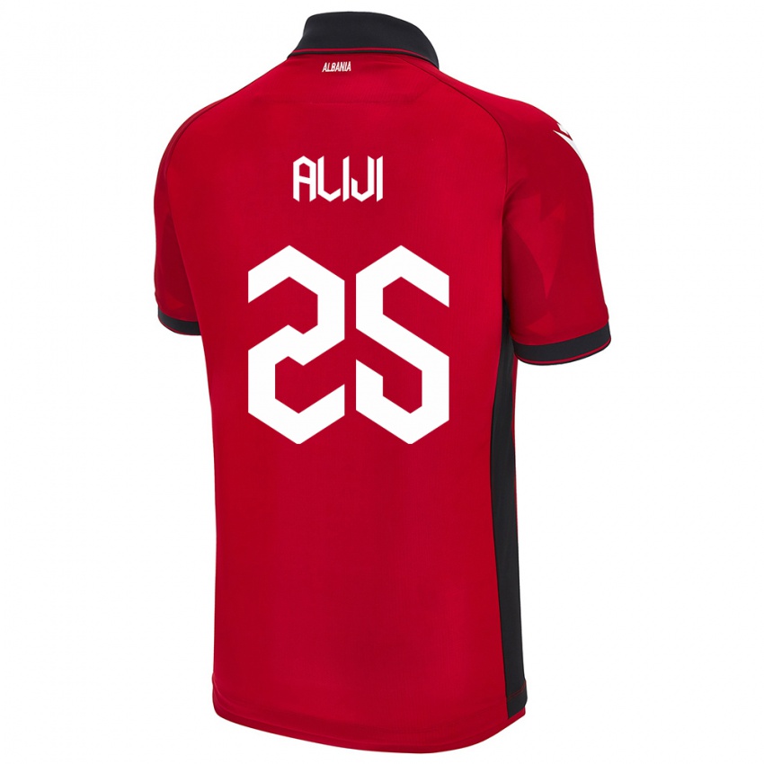 Kinderen Albanië Naser Aliji #25 Rood Thuisshirt Thuistenue 24-26 T-Shirt