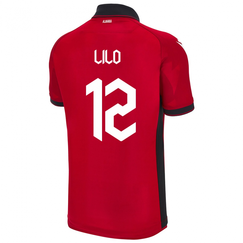 Kinderen Albanië Klidman Lilo #12 Rood Thuisshirt Thuistenue 24-26 T-Shirt